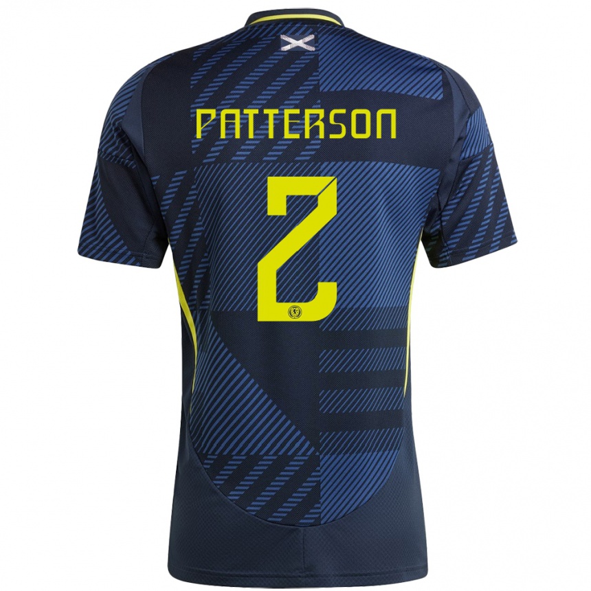 Men Football Scotland Nathan Patterson #2 Dark Blue Home Jersey 24-26 T-Shirt Nz