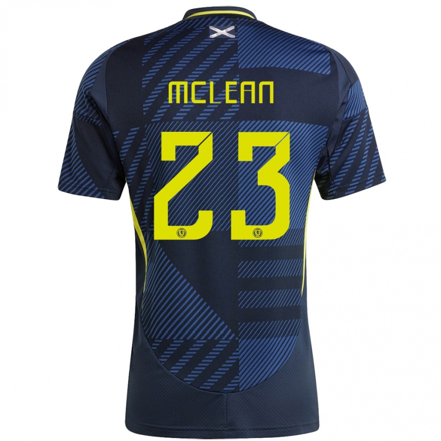 Men Football Scotland Kenny Mclean #23 Dark Blue Home Jersey 24-26 T-Shirt Nz