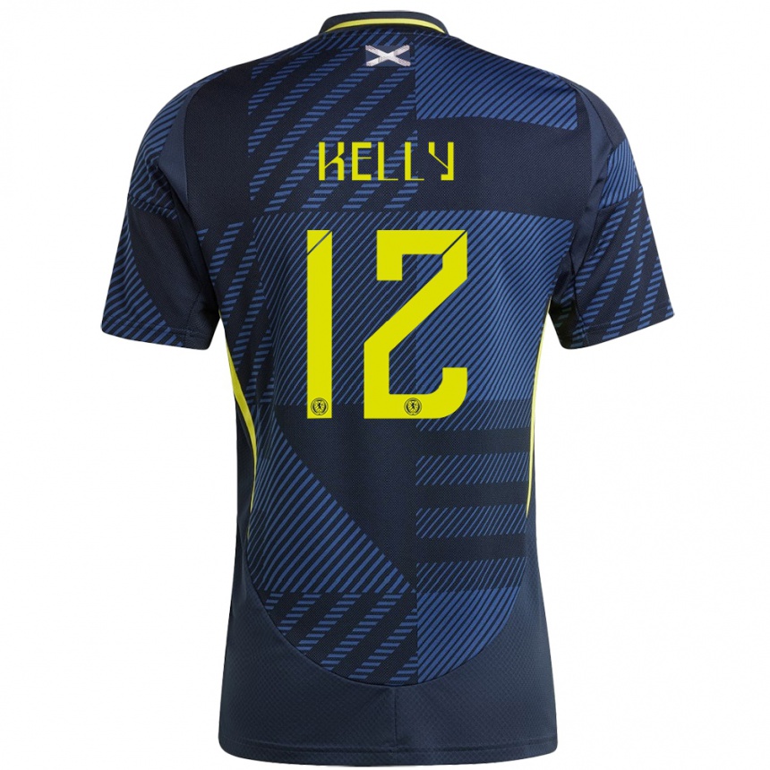 Men Football Scotland Liam Kelly #12 Dark Blue Home Jersey 24-26 T-Shirt Nz