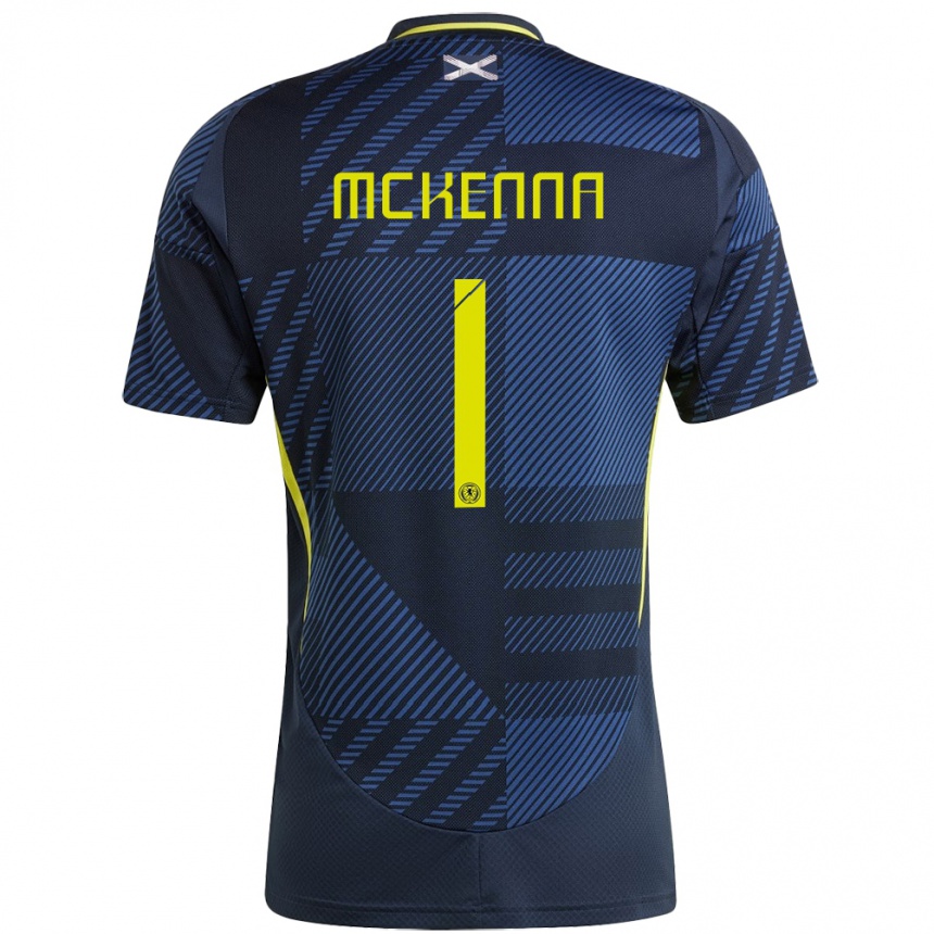 Men Football Scotland Callan Mckenna #1 Dark Blue Home Jersey 24-26 T-Shirt Nz