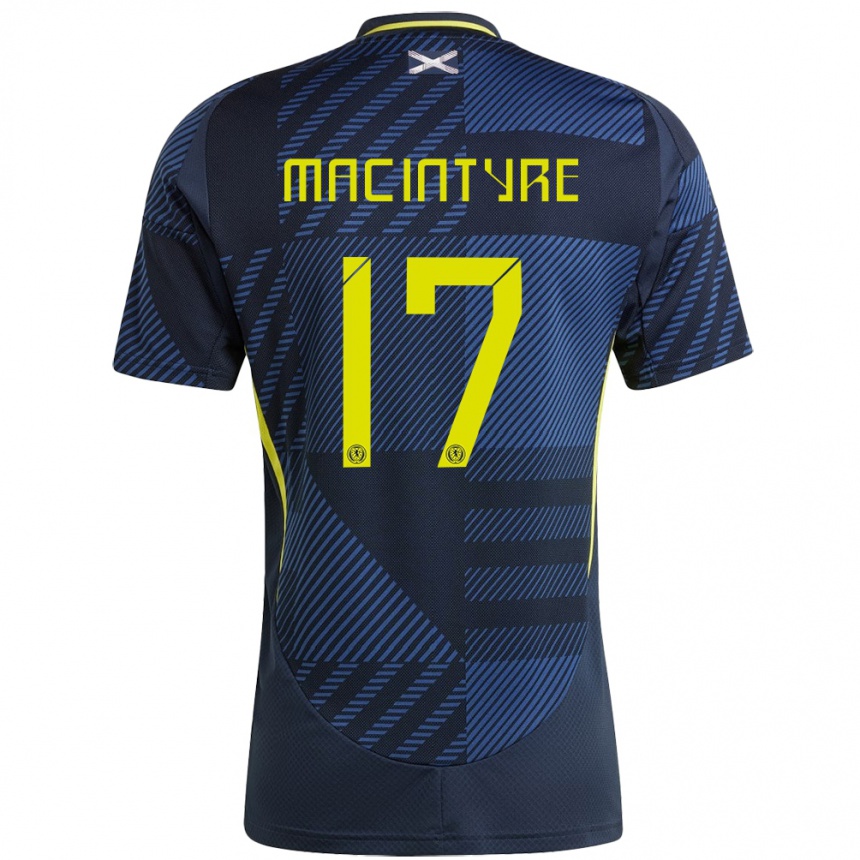 Men Football Scotland Jacob Macintyre #17 Dark Blue Home Jersey 24-26 T-Shirt Nz