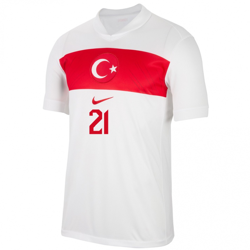 Men Football Turkey Gülbin Hız #21 White Home Jersey 24-26 T-Shirt Nz