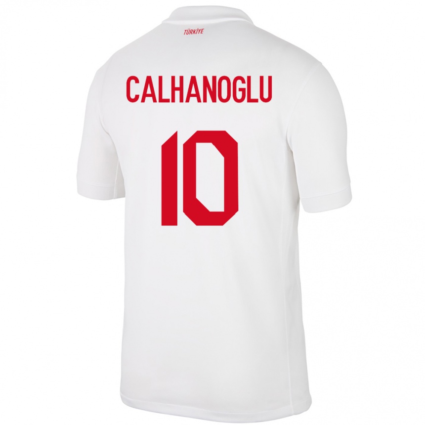 Men Football Turkey Hakan Çalhanoğlu #10 White Home Jersey 24-26 T-Shirt Nz