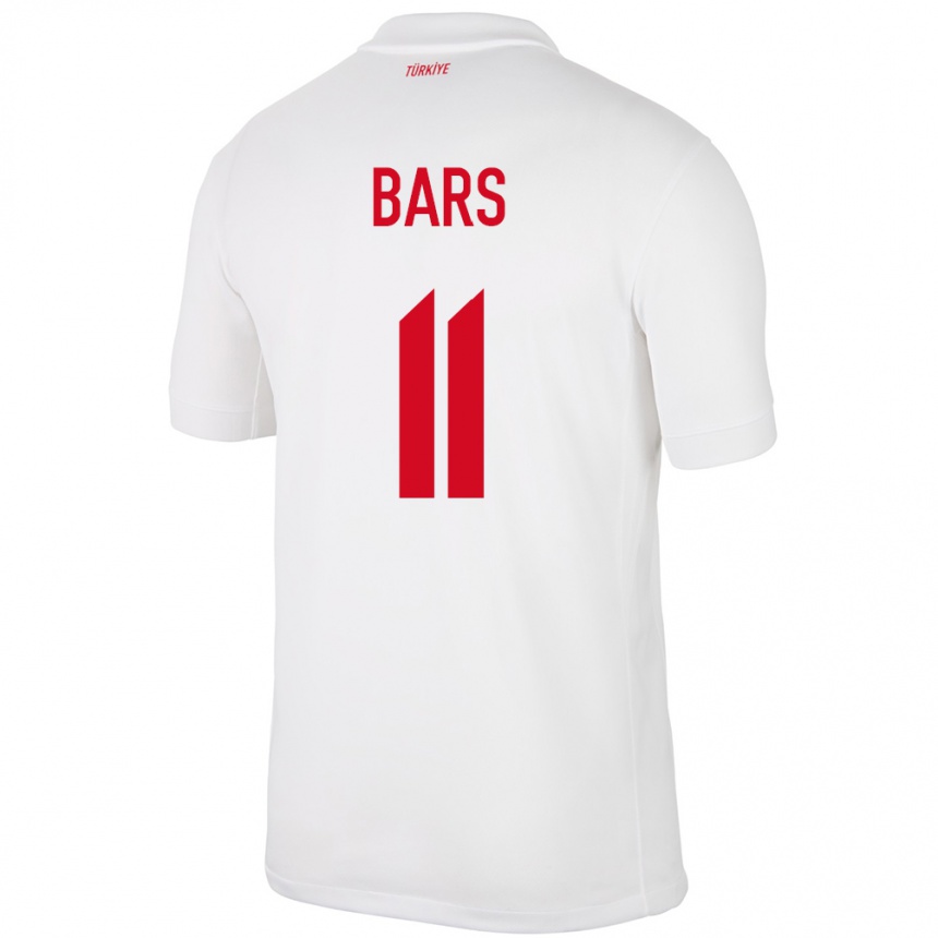 Men Football Turkey Emir Bars #11 White Home Jersey 24-26 T-Shirt Nz