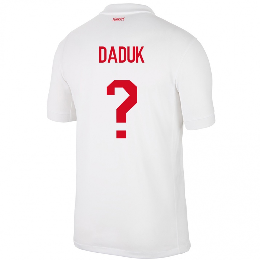 Men Football Turkey Emir Dadük #0 White Home Jersey 24-26 T-Shirt Nz