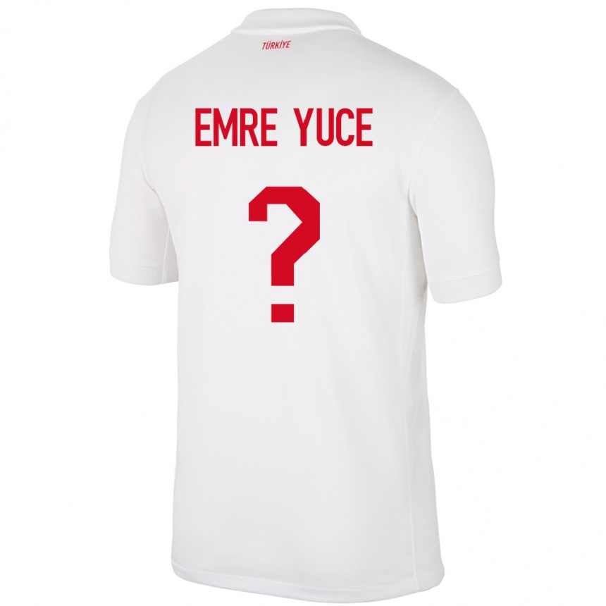 Men Football Turkey Yunus Emre Yüce #0 White Home Jersey 24-26 T-Shirt Nz