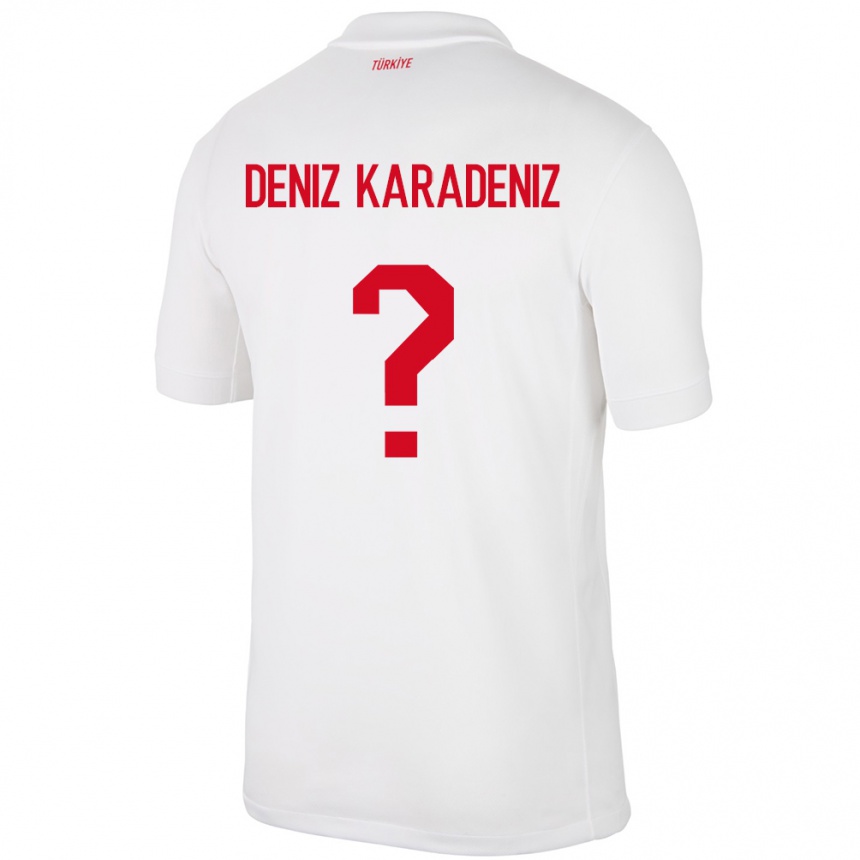 Men Football Turkey Mustafa Deniz Karadeniz #0 White Home Jersey 24-26 T-Shirt Nz