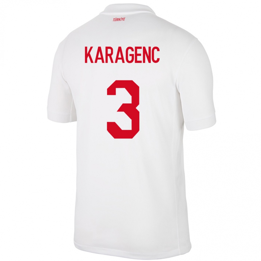 Men Football Turkey Didem Karagenç #3 White Home Jersey 24-26 T-Shirt Nz