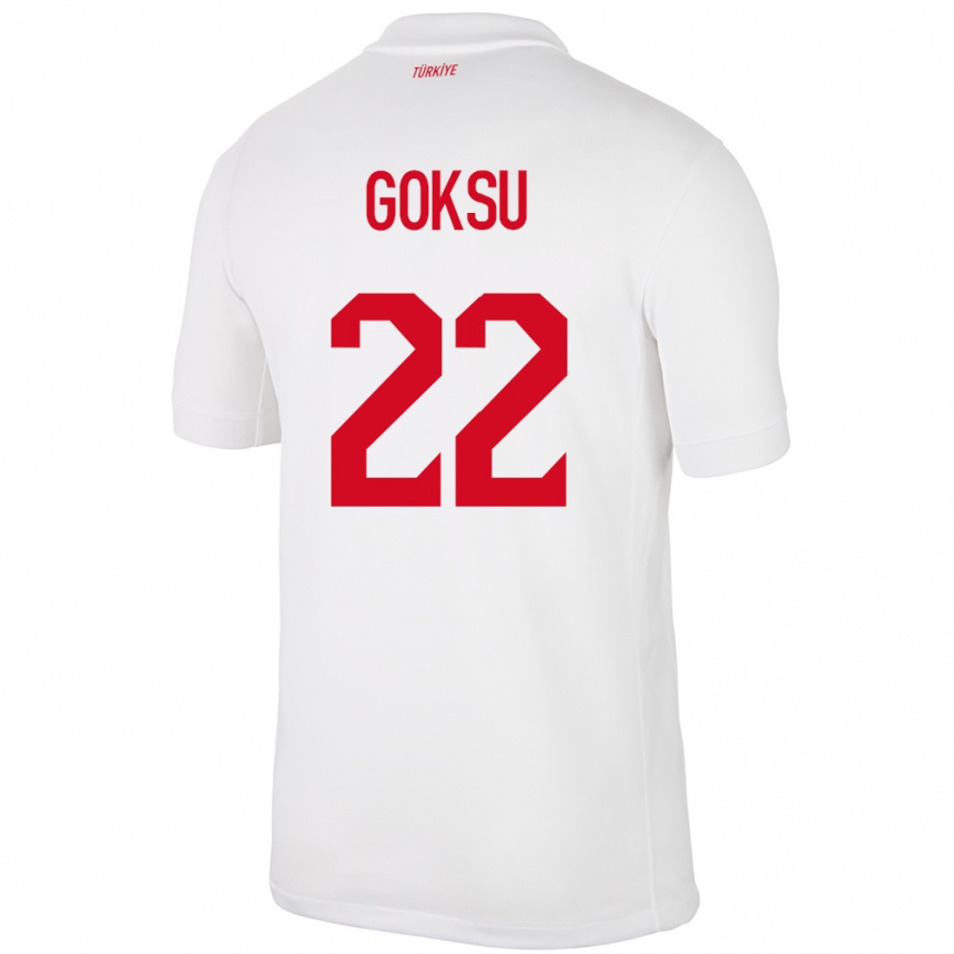 Men Football Turkey Yasam Göksu #22 White Home Jersey 24-26 T-Shirt Nz