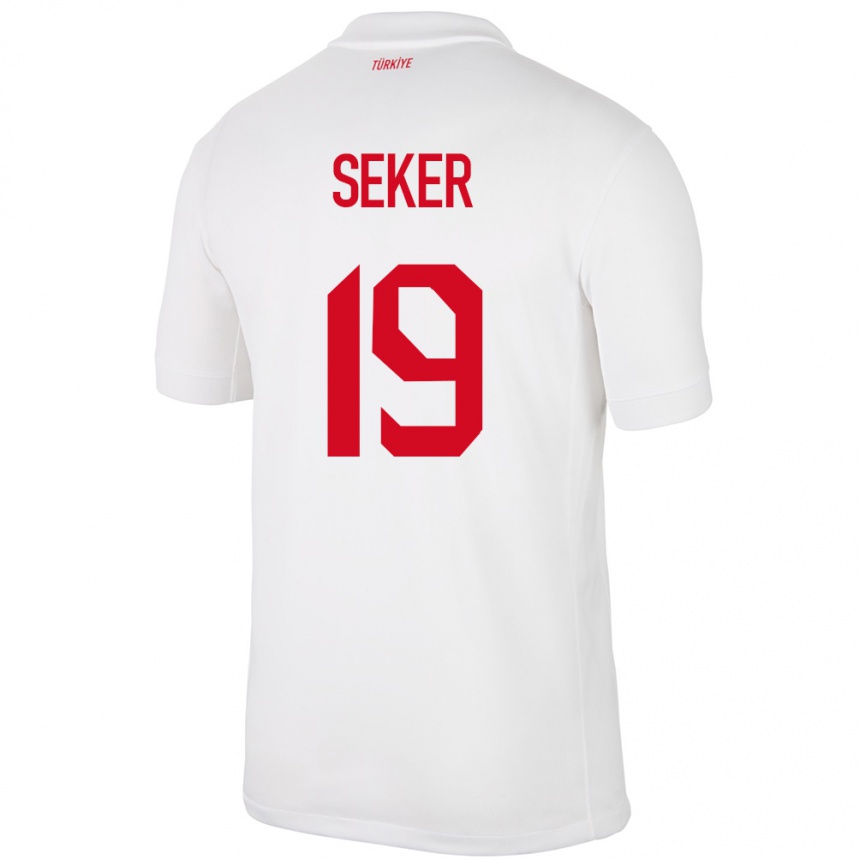 Men Football Turkey Busem Şeker #19 White Home Jersey 24-26 T-Shirt Nz