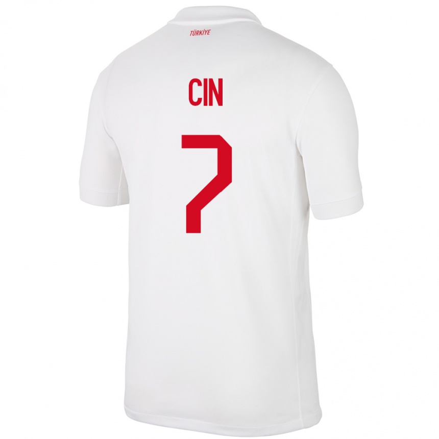 Men Football Turkey Miray Cin #7 White Home Jersey 24-26 T-Shirt Nz