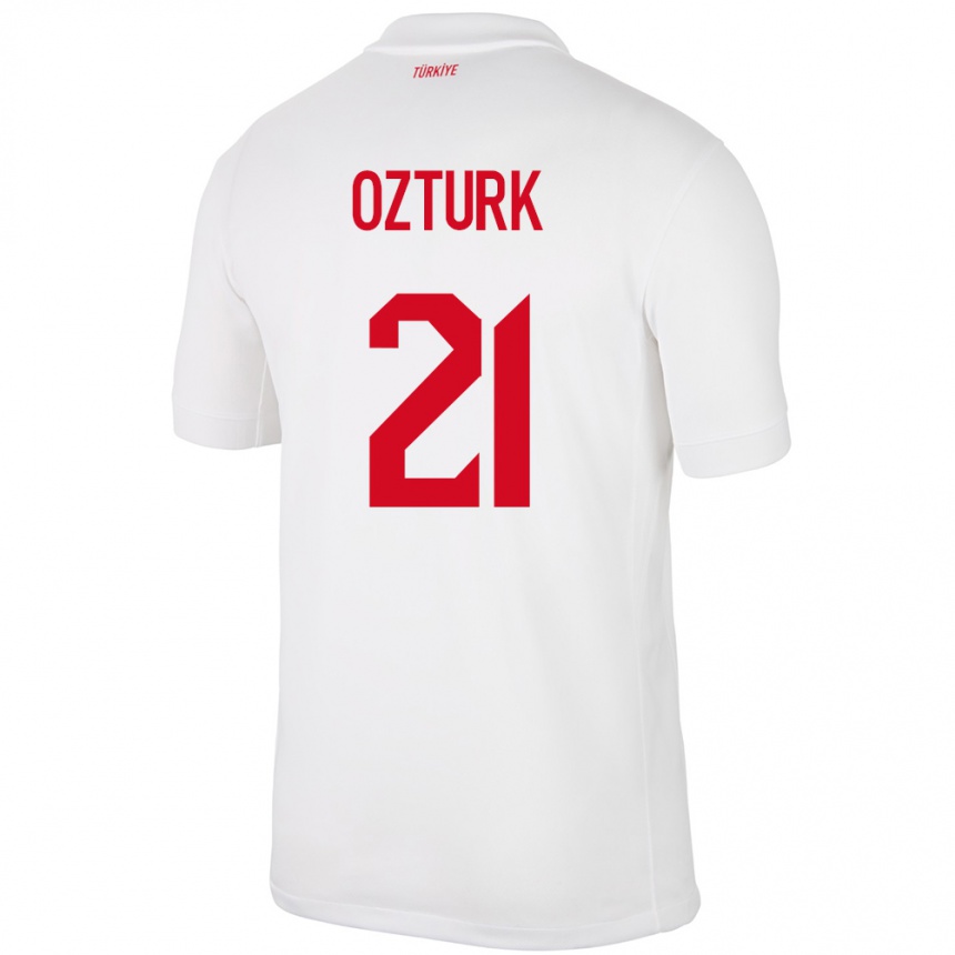 Men Football Turkey Melike Öztürk #21 White Home Jersey 24-26 T-Shirt Nz