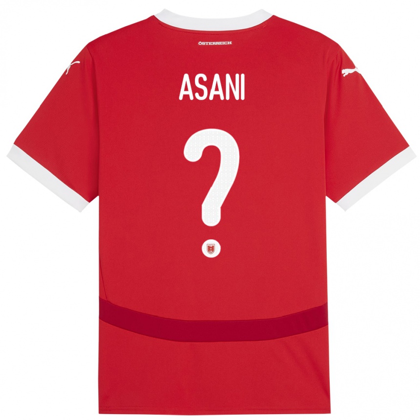 Men Football Austria Amir Asani #0 Red Home Jersey 24-26 T-Shirt Nz