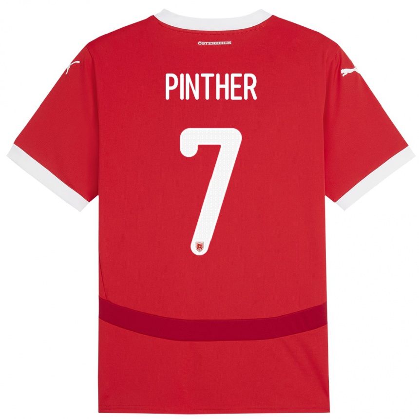 Men Football Austria Viktoria Pinther #7 Red Home Jersey 24-26 T-Shirt Nz