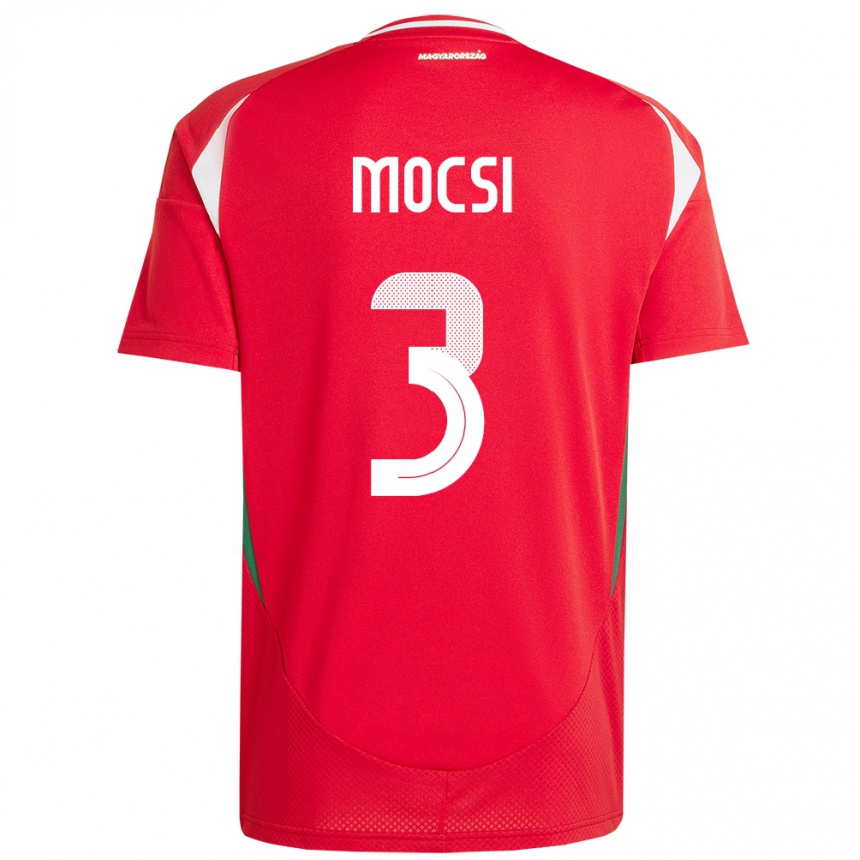 Men Football Hungary Attila Mocsi #3 Red Home Jersey 24-26 T-Shirt Nz