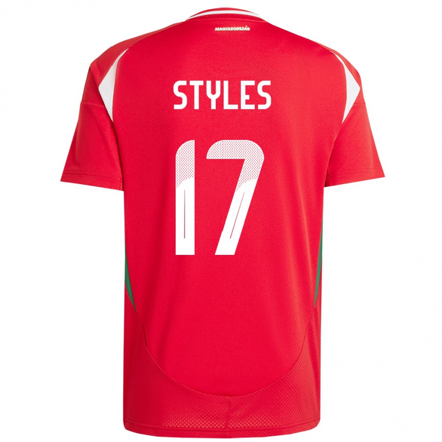 Men Football Hungary Callum Styles #17 Red Home Jersey 24-26 T-Shirt Nz