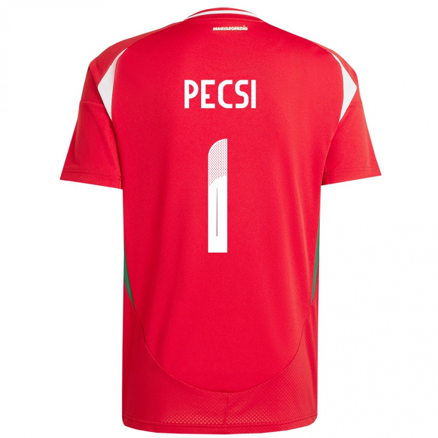 Men Football Hungary Ármin Pécsi #1 Red Home Jersey 24-26 T-Shirt Nz