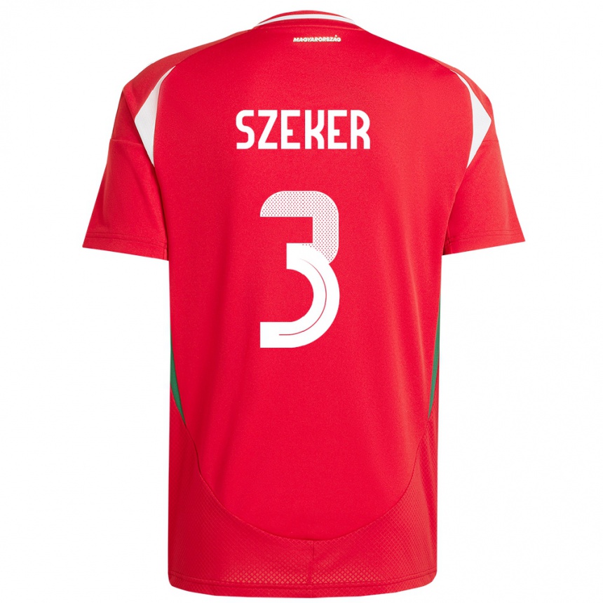 Men Football Hungary Botond Szekér #3 Red Home Jersey 24-26 T-Shirt Nz