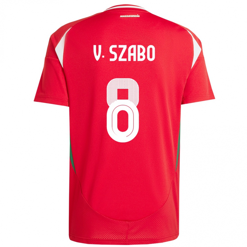 Men Football Hungary Viktória Szabó #8 Red Home Jersey 24-26 T-Shirt Nz