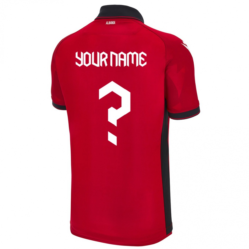 Men Football Albania Your Name #0 Red Home Jersey 24-26 T-Shirt Nz