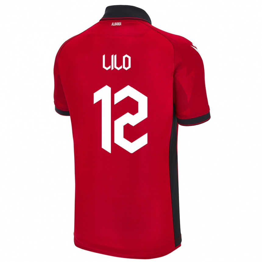 Men Football Albania Klidman Lilo #12 Red Home Jersey 24-26 T-Shirt Nz