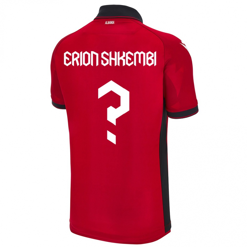 Men Football Albania Erion Shkembi #0 Red Home Jersey 24-26 T-Shirt Nz