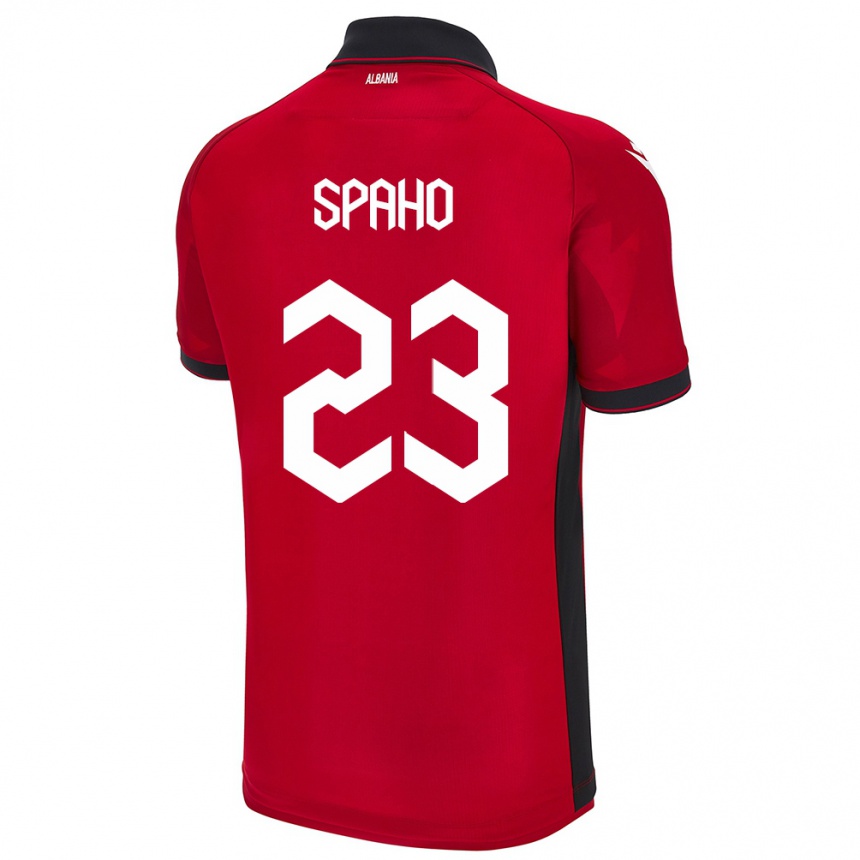 Men Football Albania Klesjana Spaho #23 Red Home Jersey 24-26 T-Shirt Nz