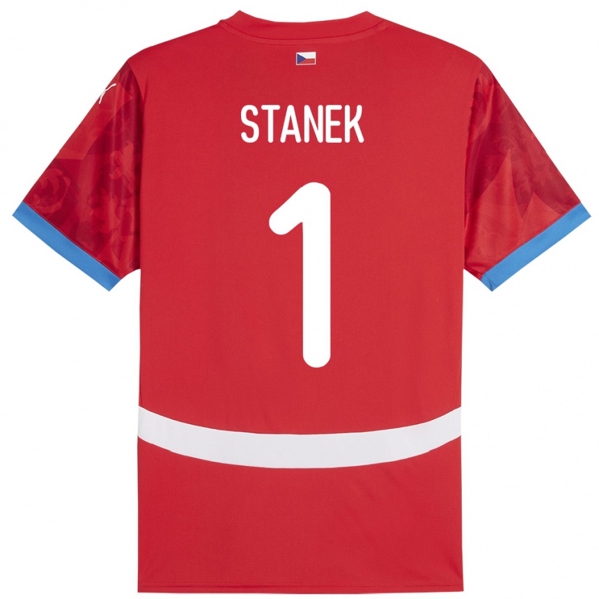 Men Football Czech Republic Jindrich Stanek #1 Red Home Jersey 24-26 T-Shirt Nz