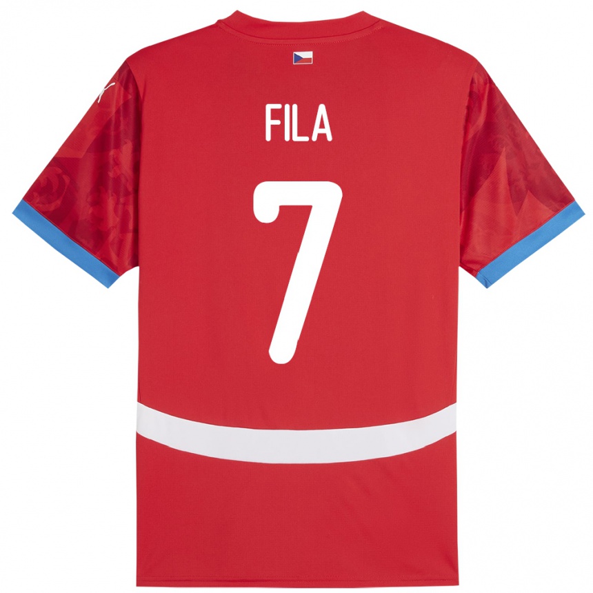 Men Football Czech Republic Daniel Fila #7 Red Home Jersey 24-26 T-Shirt Nz