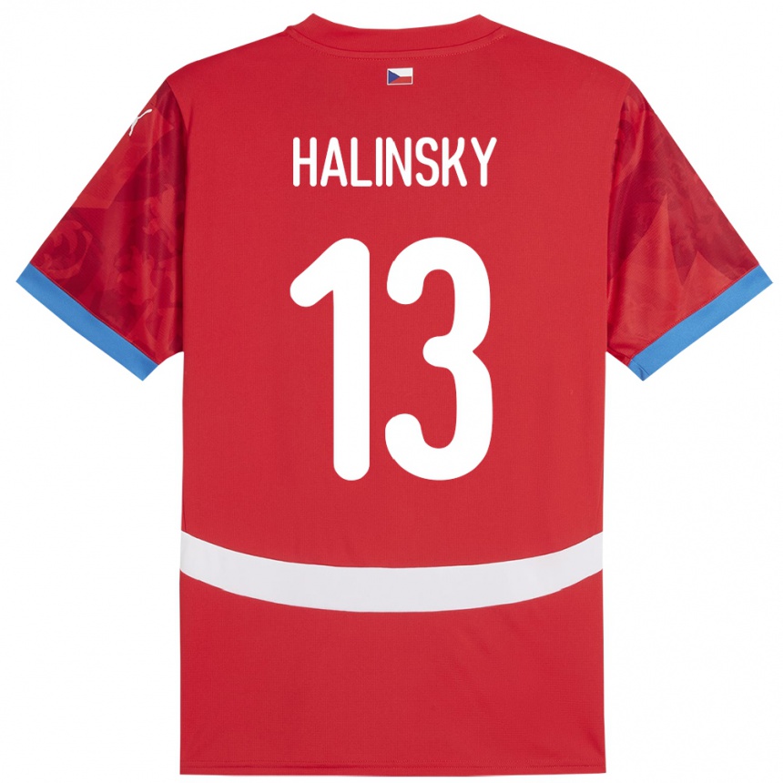 Men Football Czech Republic Denis Halinsky #13 Red Home Jersey 24-26 T-Shirt Nz