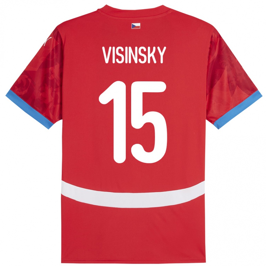 Men Football Czech Republic Denis Visinsky #15 Red Home Jersey 24-26 T-Shirt Nz