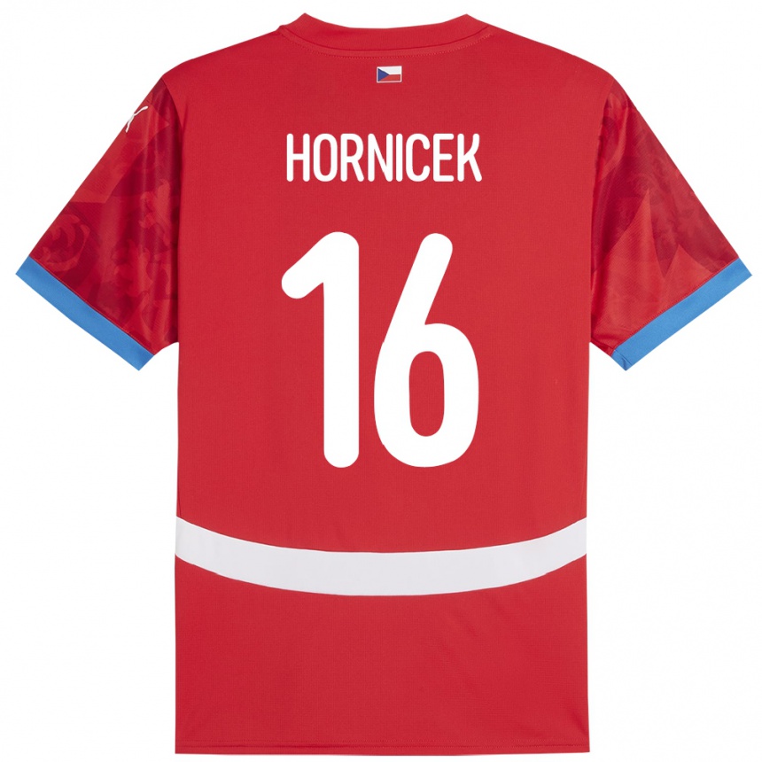 Men Football Czech Republic Lukas Hornicek #16 Red Home Jersey 24-26 T-Shirt Nz