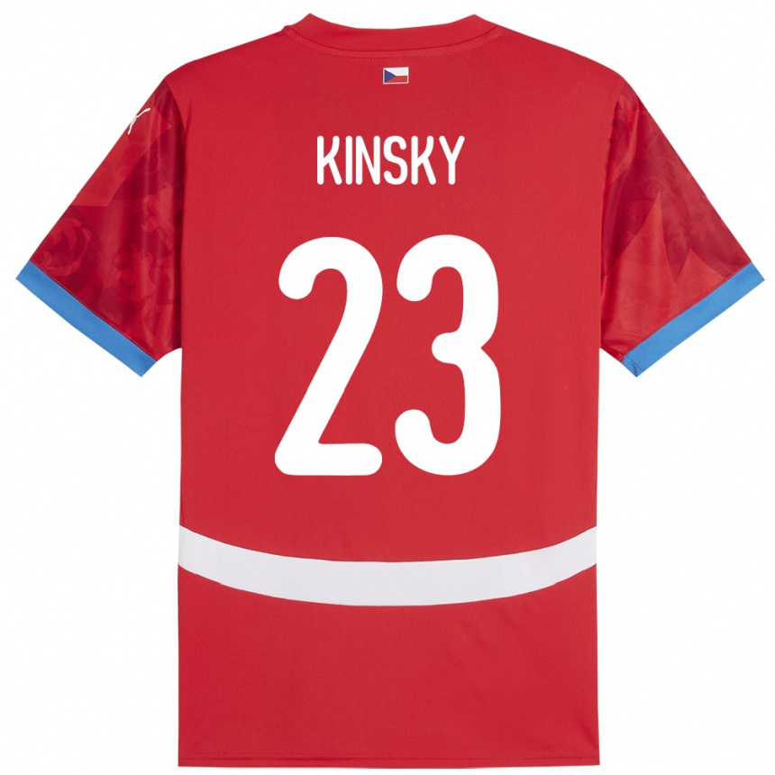 Men Football Czech Republic Antonin Kinsky #23 Red Home Jersey 24-26 T-Shirt Nz