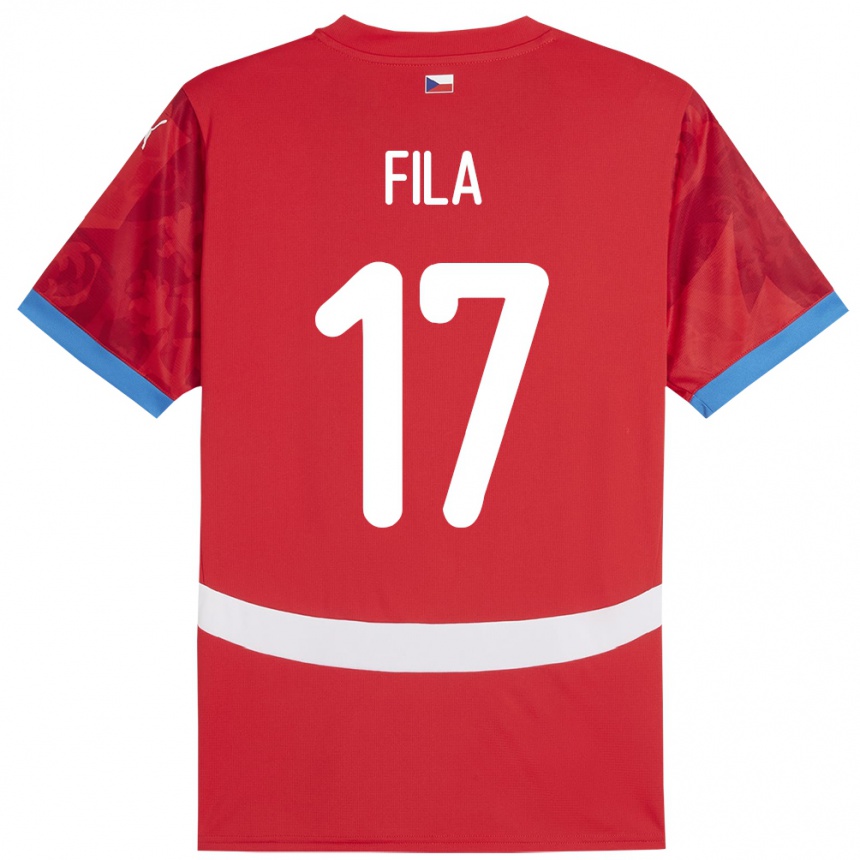 Men Football Czech Republic Lukas Fila #17 Red Home Jersey 24-26 T-Shirt Nz