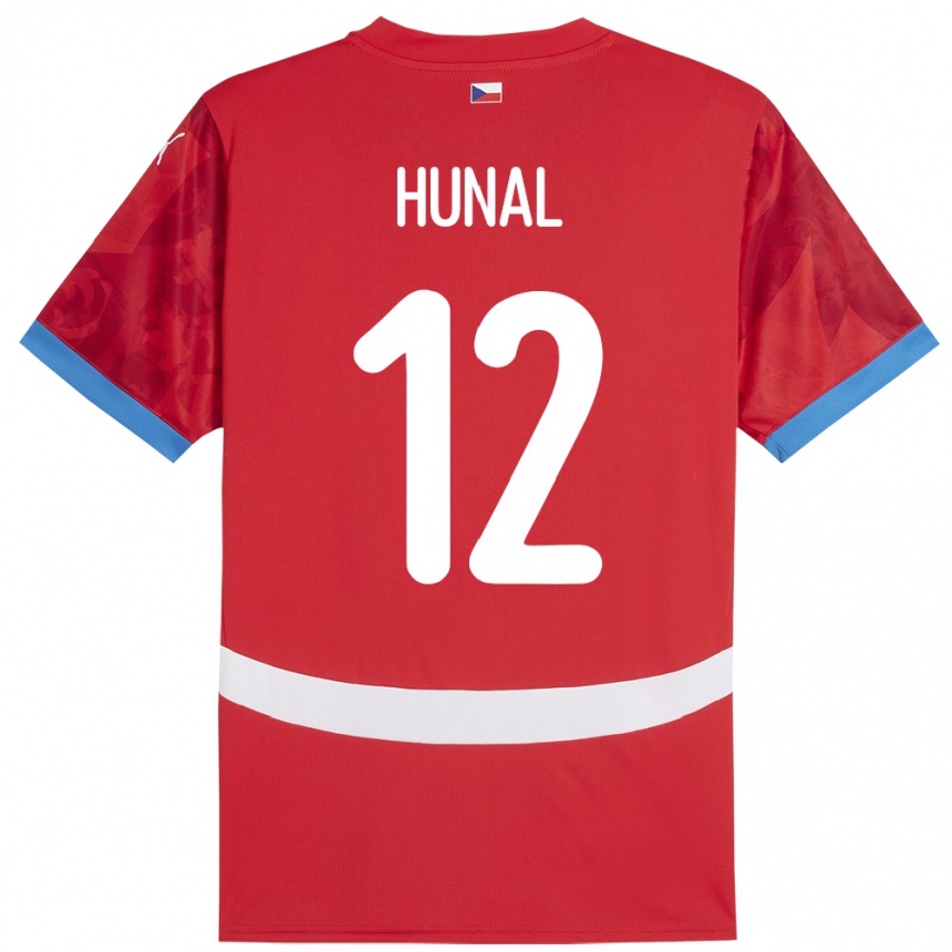 Men Football Czech Republic Eric Hunal #12 Red Home Jersey 24-26 T-Shirt Nz