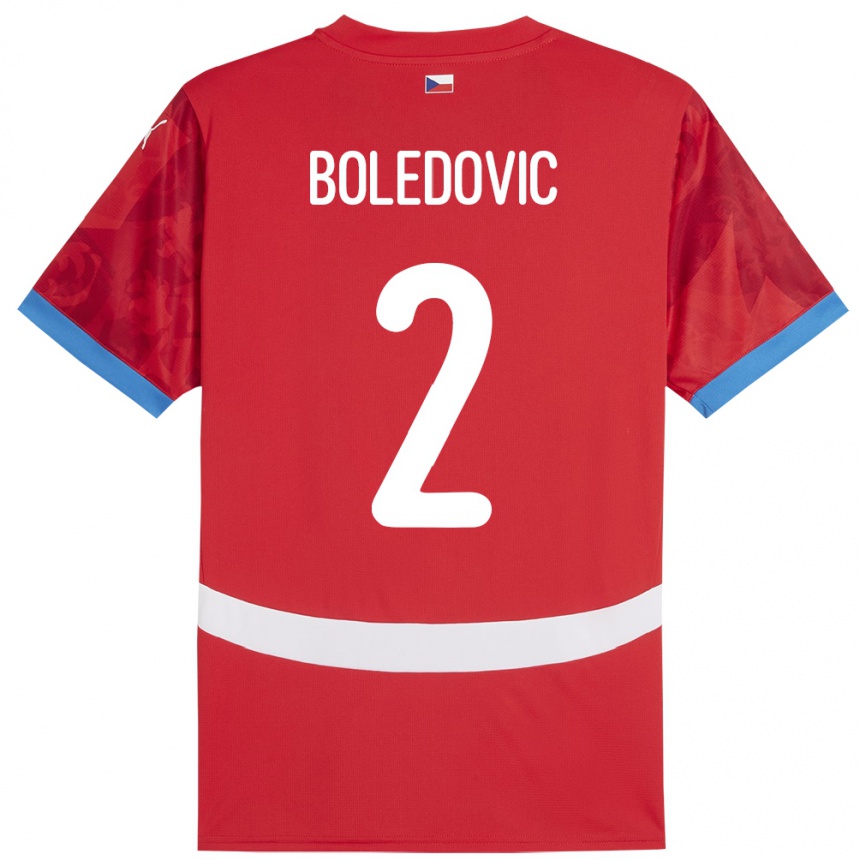 Men Football Czech Republic Tobias Boledovic #2 Red Home Jersey 24-26 T-Shirt Nz