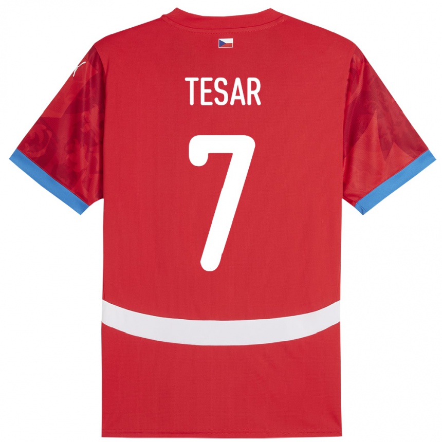 Men Football Czech Republic Simon Tesar #7 Red Home Jersey 24-26 T-Shirt Nz