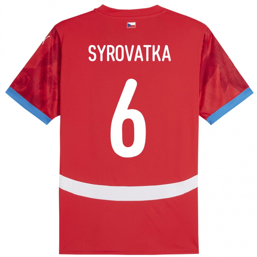 Men Football Czech Republic Matyas Syrovatka #6 Red Home Jersey 24-26 T-Shirt Nz