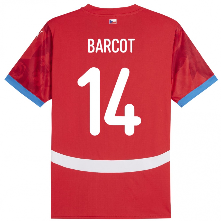 Men Football Czech Republic David Barcot #14 Red Home Jersey 24-26 T-Shirt Nz