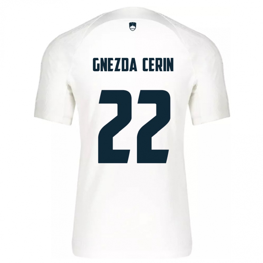 Men Football Slovenia Adam Gnezda Cerin #22 White Home Jersey 24-26 T-Shirt Nz