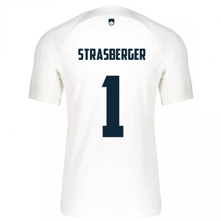 Men Football Slovenia Tim Strasberger #1 White Home Jersey 24-26 T-Shirt Nz