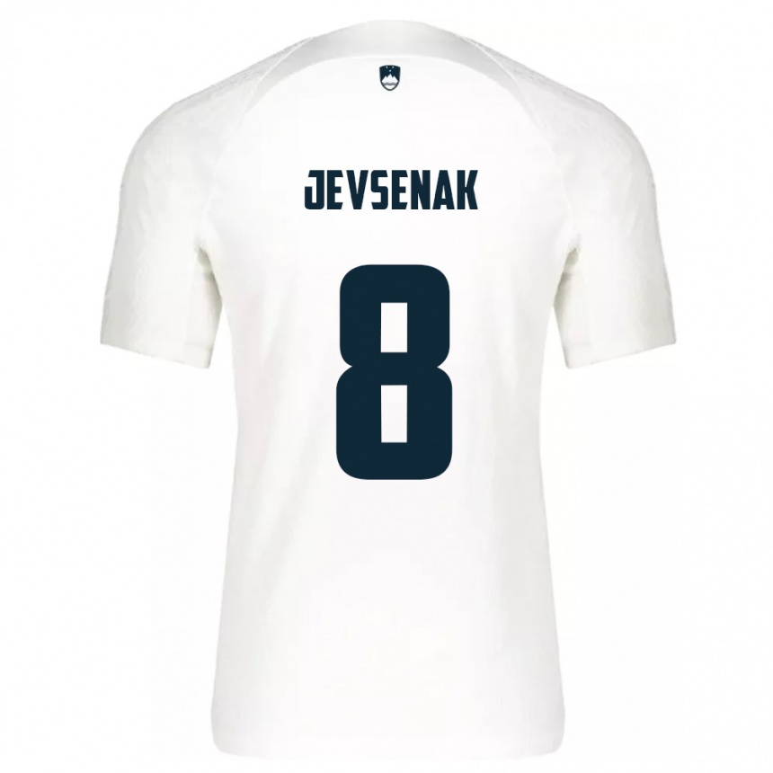 Men Football Slovenia Florjan Jevsenak #8 White Home Jersey 24-26 T-Shirt Nz