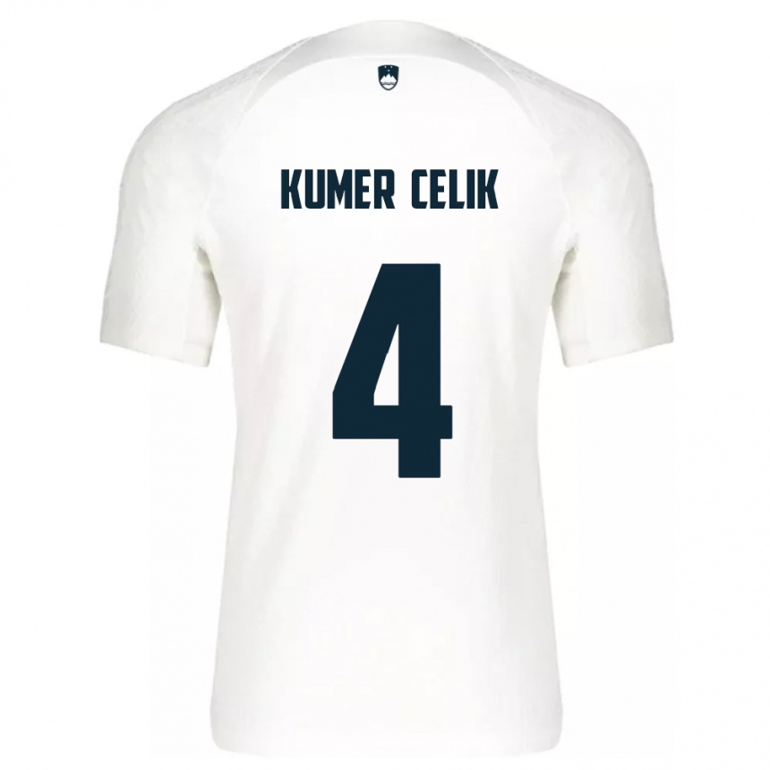 Men Football Slovenia An Kumer Celik #4 White Home Jersey 24-26 T-Shirt Nz