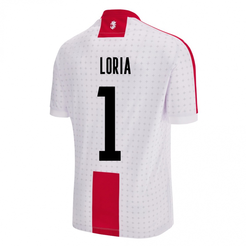 Men Football Georgia Giorgi Loria #1 White Home Jersey 24-26 T-Shirt Nz