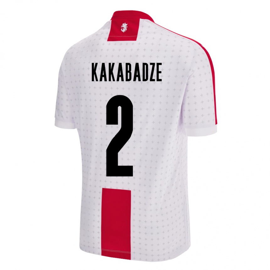 Men Football Georgia Otar Kakabadze #2 White Home Jersey 24-26 T-Shirt Nz