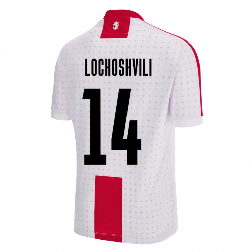 Men Football Georgia Luka Lochoshvili #14 White Home Jersey 24-26 T-Shirt Nz