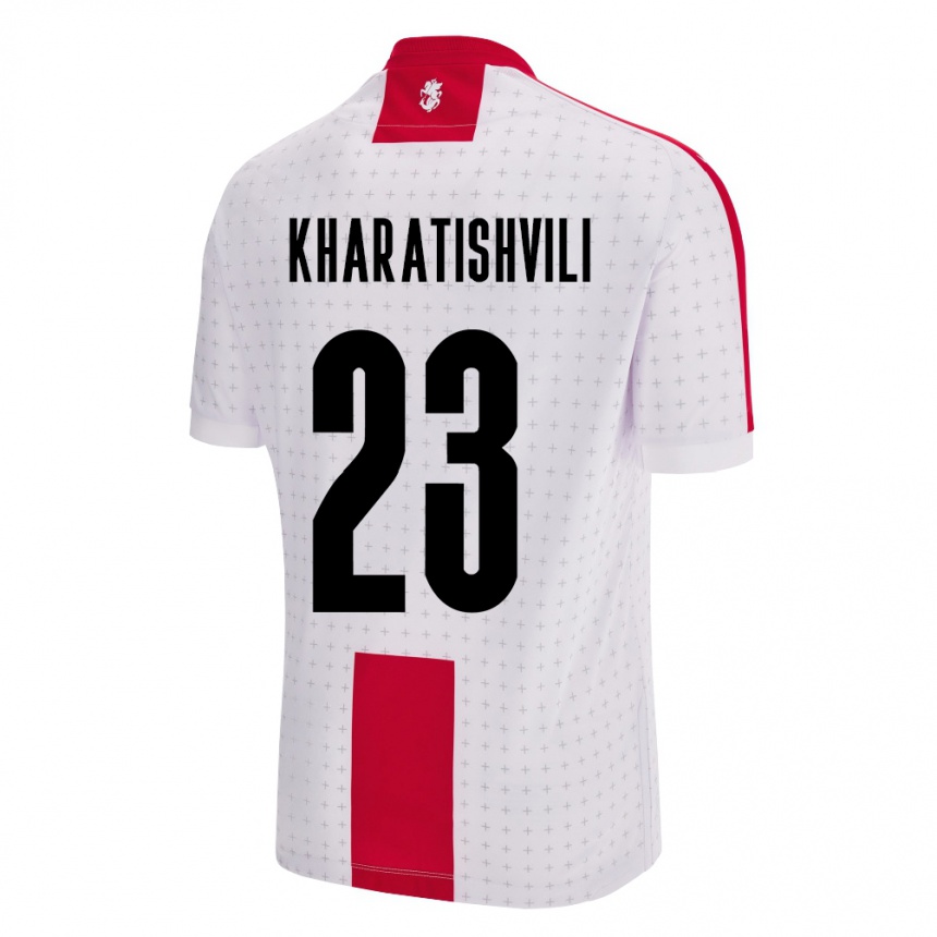 Men Football Georgia Luka Kharatishvili #23 White Home Jersey 24-26 T-Shirt Nz