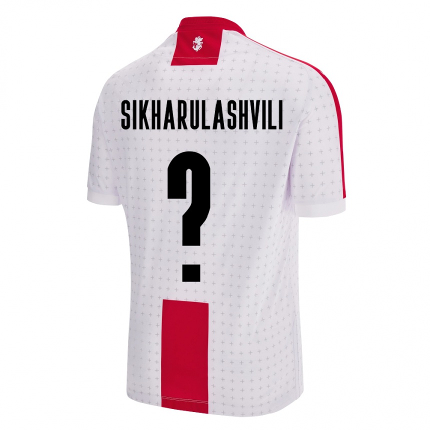 Men Football Georgia Nika Sikharulashvili #0 White Home Jersey 24-26 T-Shirt Nz