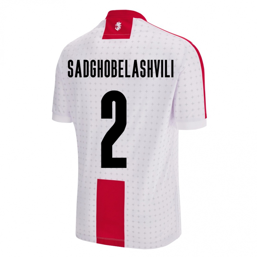 Men Football Georgia Gela Sadghobelashvili #2 White Home Jersey 24-26 T-Shirt Nz