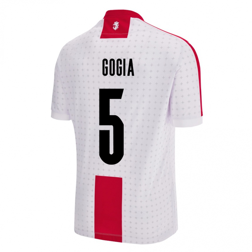 Men Football Georgia Gigi Gogia #5 White Home Jersey 24-26 T-Shirt Nz